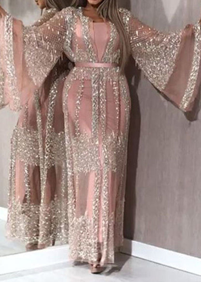 New Pink Hot Stamping Large Swing Shawl Dress