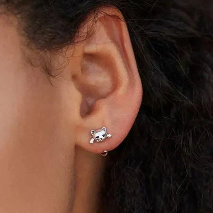 1+1 Offer: Silver Cat Earrings + Silver Cat Ring