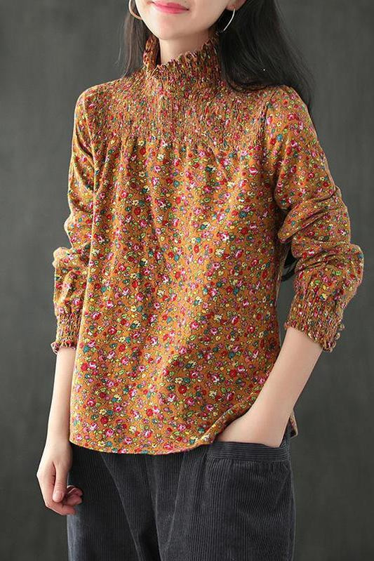 Autumn Elastic High Neckline T-shirt