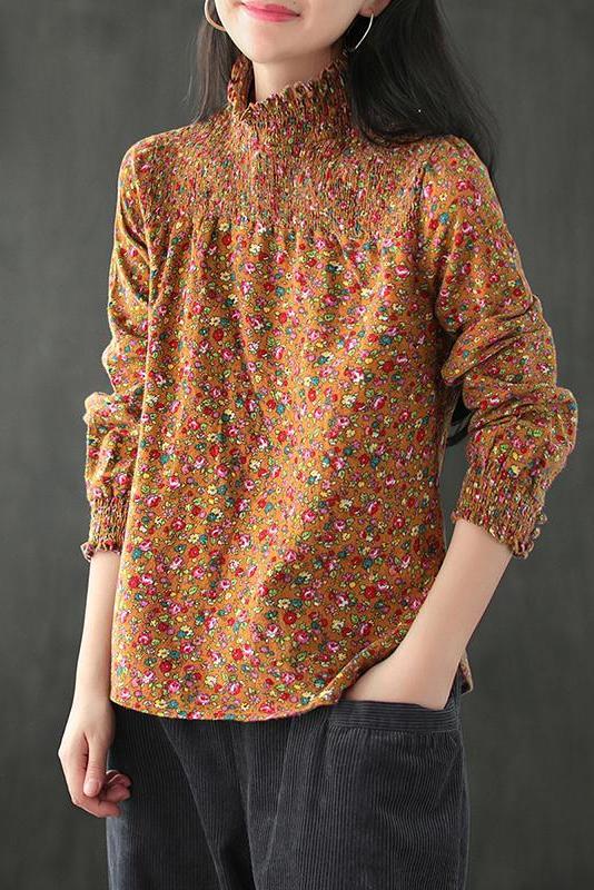 Autumn Elastic High Neckline T-shirt