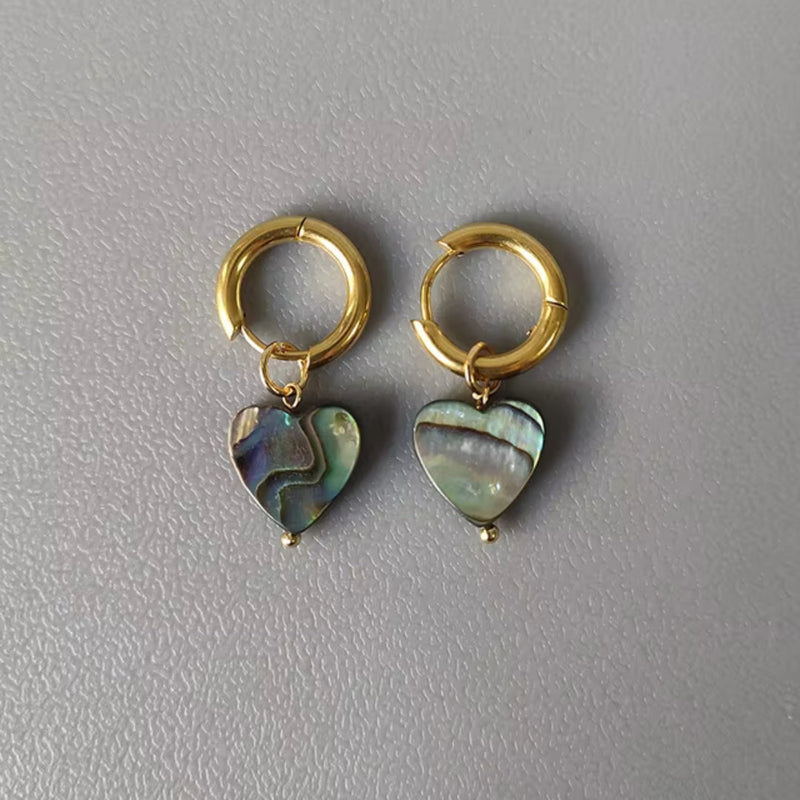 Chromatic Heart Gold Earrings