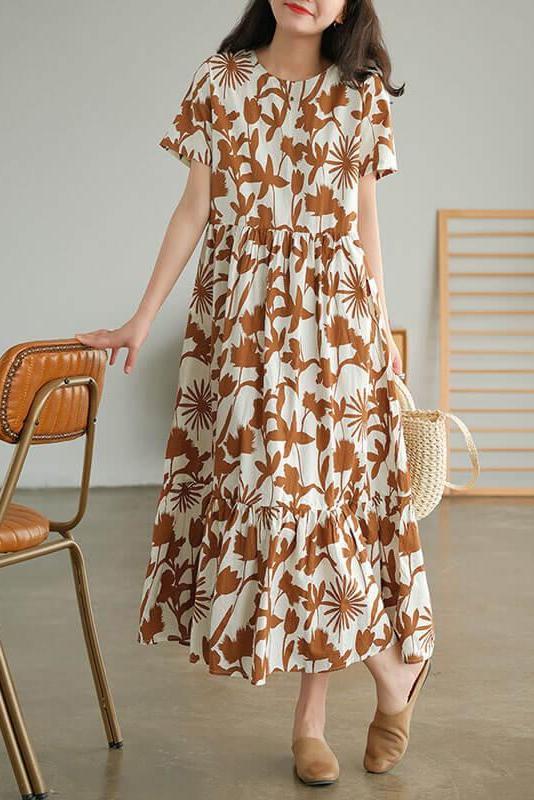 Limited Stock- 100% Cotton O-neck Dress