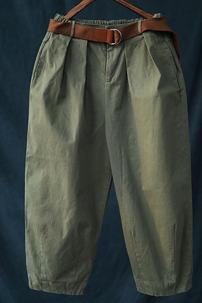 Limited Stock- Pure Color Bloom Pants With Belt