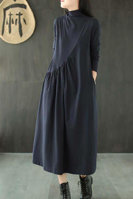 Limited Stock- Draped High Neckline Dress