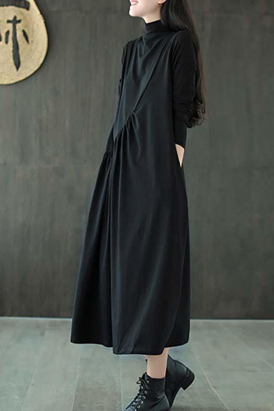 Limited Stock- Draped High Neckline Dress