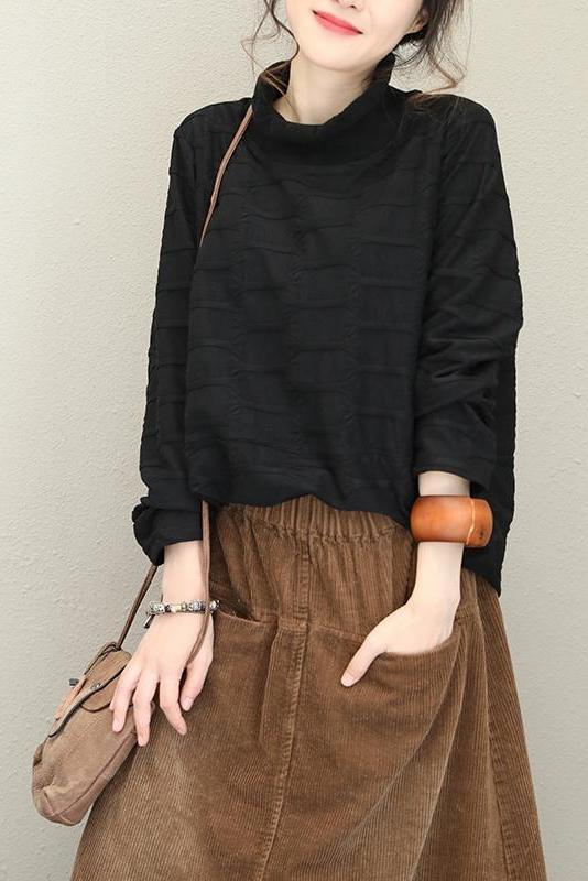 Half High Neck Fleece Loose Tops for Autumn