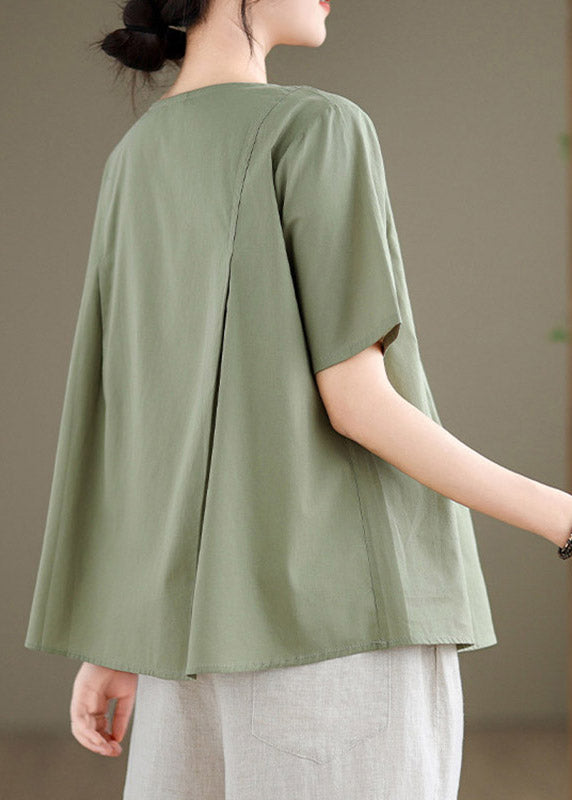 Loose Green Patchwork T Shirt Summer