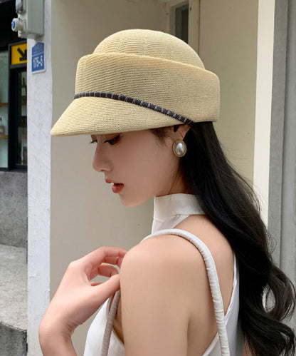 Yellow Thin Breathable Knit Sun Hat