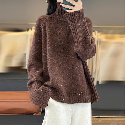 Red Turtleneck Cozy Thick Cashmere Knit Sweaters Spring