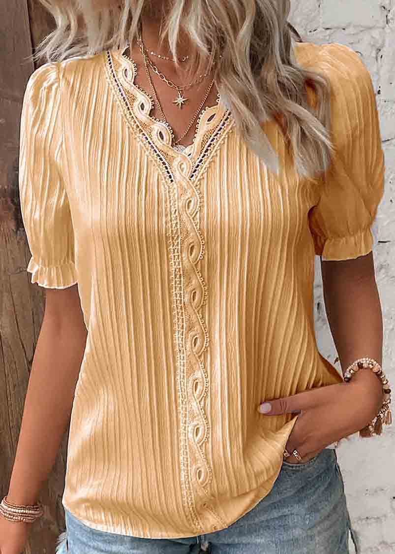 Color Hollow Out Spandex Shirts Summer