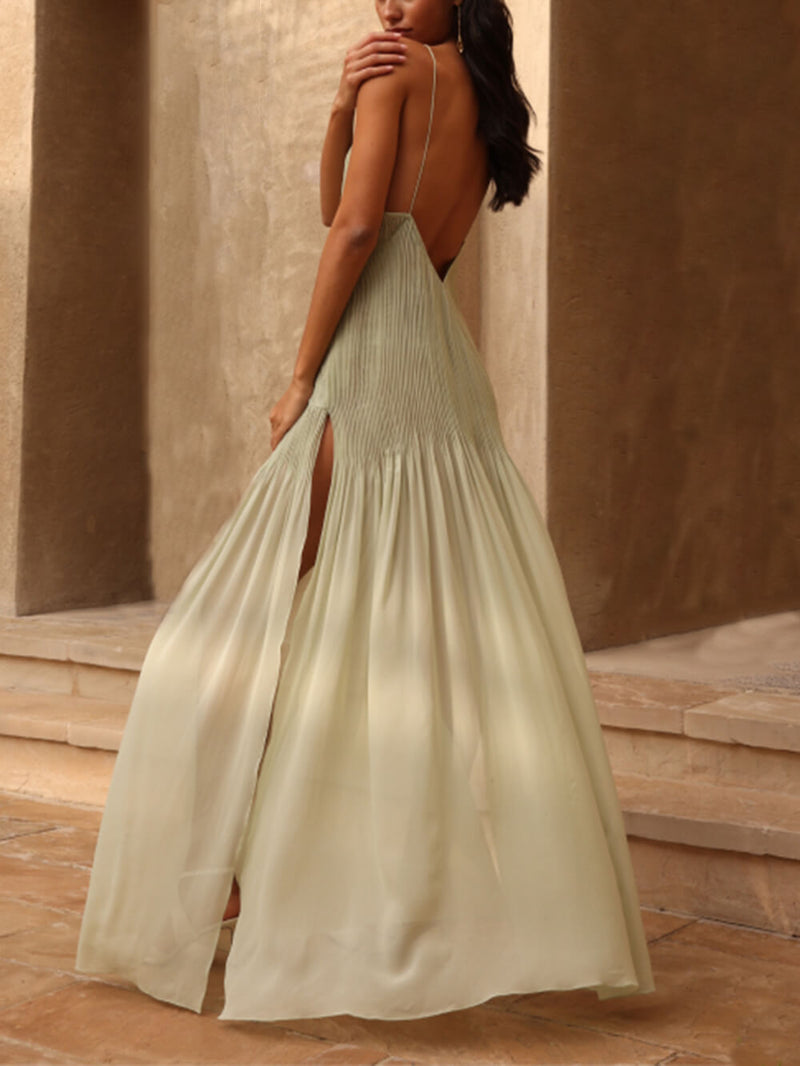 Ultimate Elegance Patchwork Slit Maxi Dress