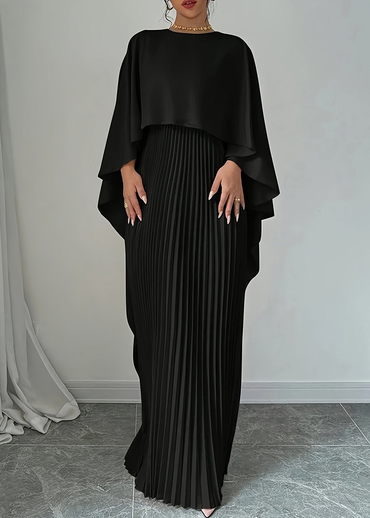 Black Patchwork Maxi Dress Spring