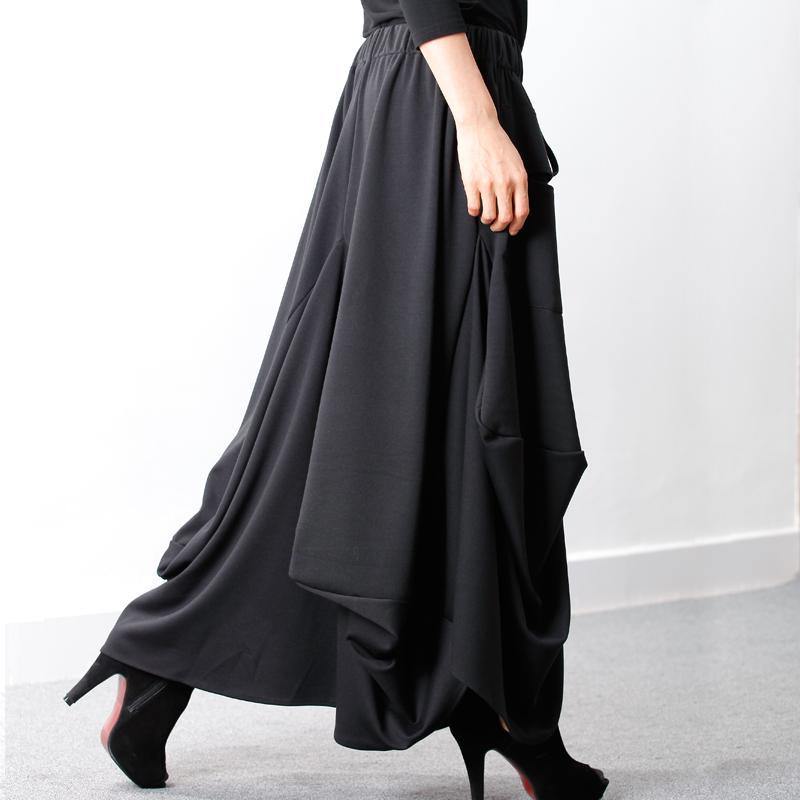 Cotton Clothes 18th Century Elastic Waist Black Skirt