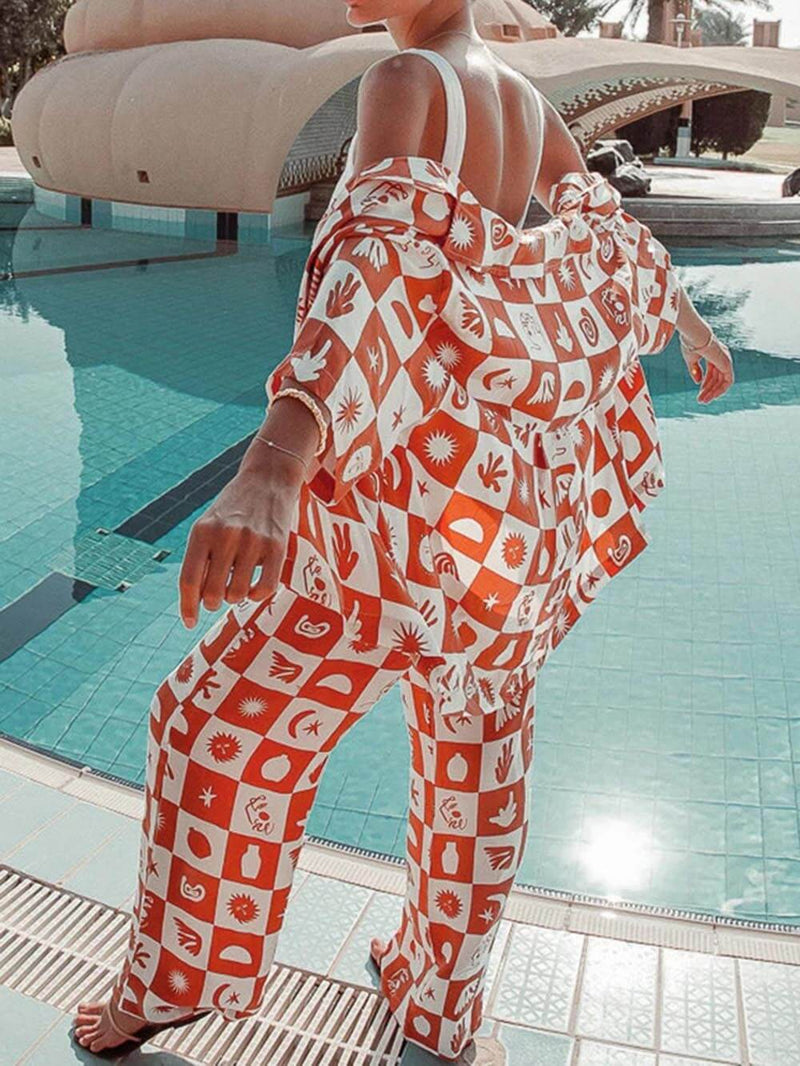 Sun Loose Print Oversized Shirt