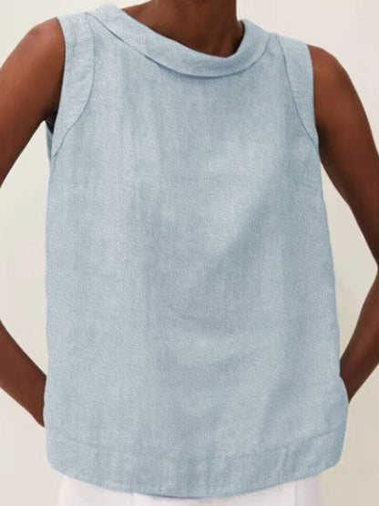 Color Cotton and Linen T-shirt