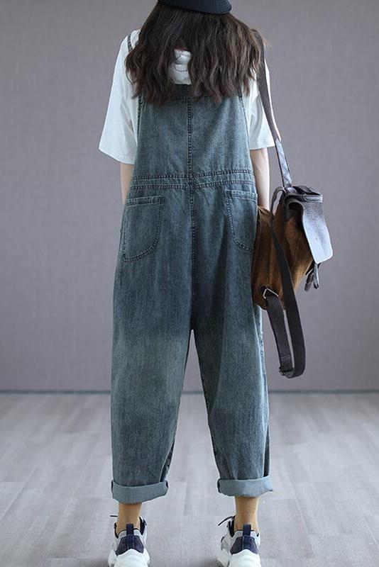 Cotton Breasted Hole Jumpsuits Dungarees