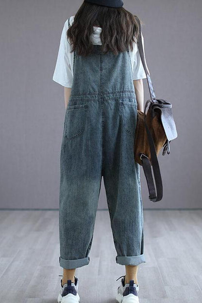 Cotton Breasted Hole Jumpsuits Dungarees