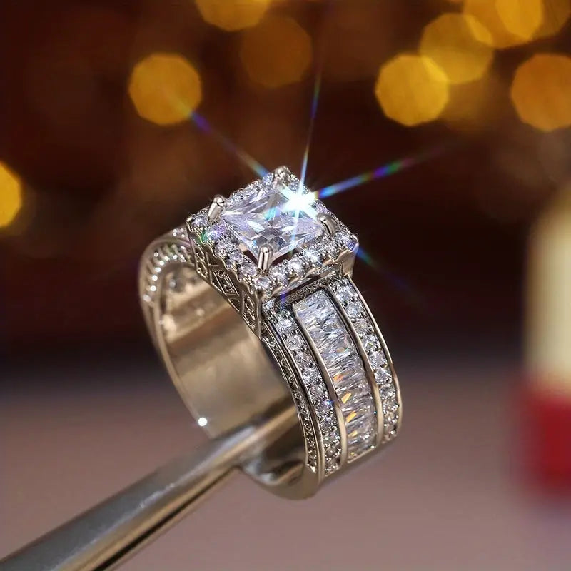 Zirconia Square Ring