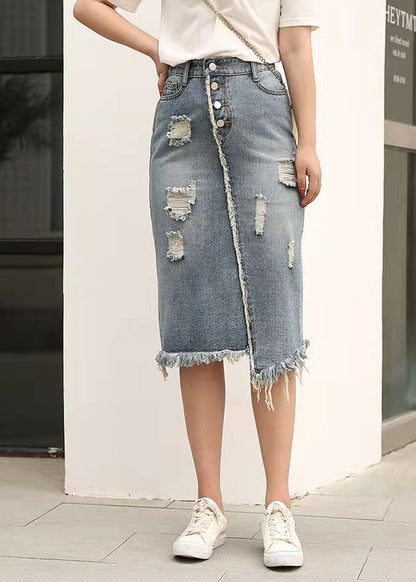 Retro Large Elastic Waist Spring New Denim Skirt