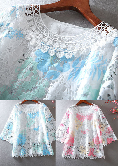Pink Embroidered Lace Shirt Bracelet Sleeve