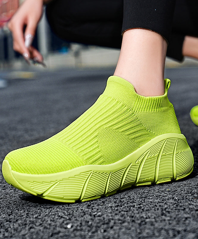 Orange Elastic Fabric Platform Sport Shoes for