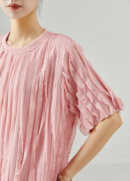 Style Pink Oversized Layered Chiffon Maxi Dresses Summer