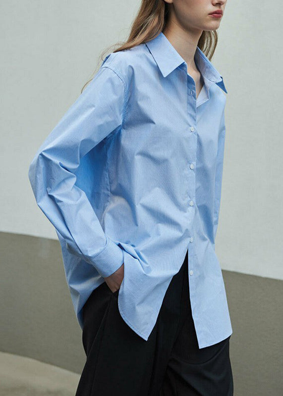 Italian White Peter Pan Collar Loose Cotton Blouse Top Spring