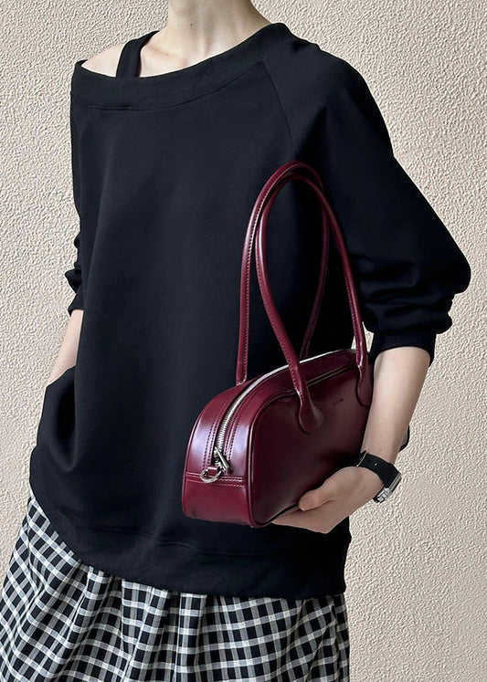 Black Cold Shoulder Cotton T Shirts Fall