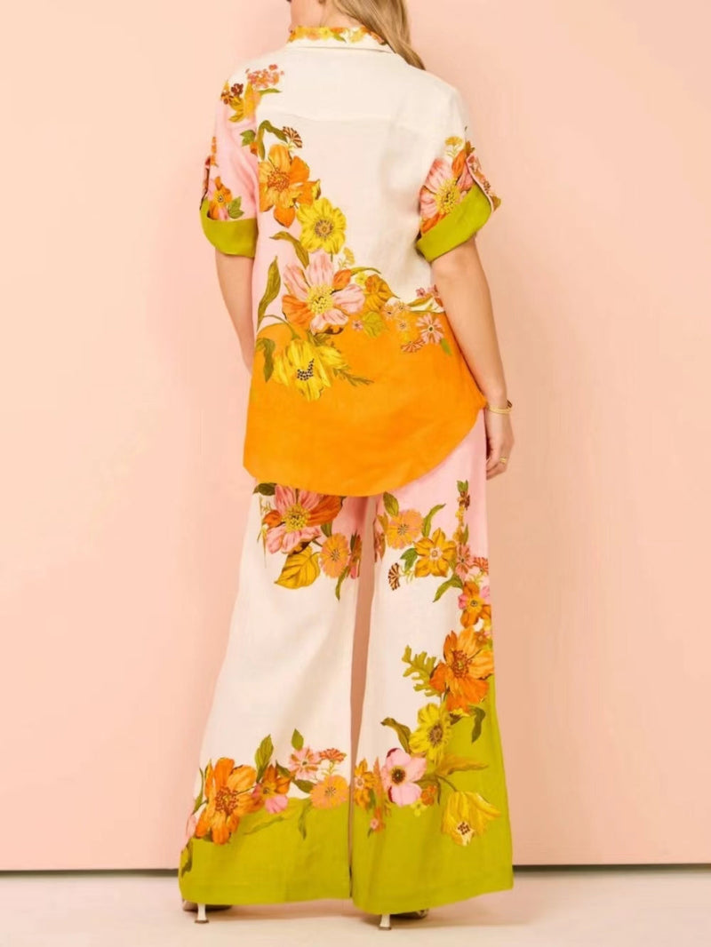 Modern Feel Sophisticated Unique Print Button Down Oversized Blouse