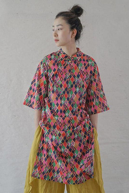 Geometric Split Hem Midi Dress