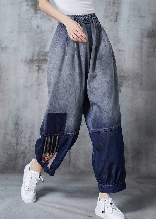 Gradient Color Oversized Patchwork Denim Pants Summer