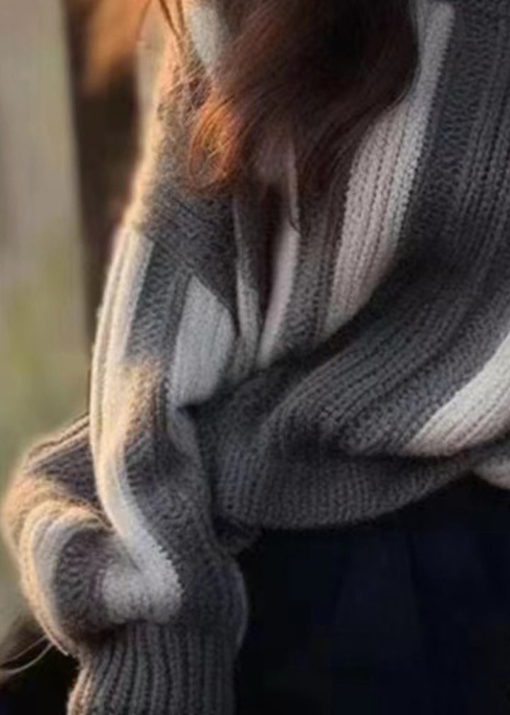 Grey Original Design Cozy Knit Sweater Winter