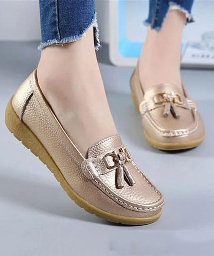 White Splicing Comfortable Loafer Shoes