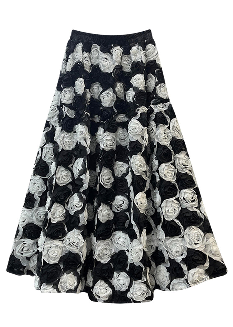 Black High Waist Tulle Maxi Skirt Spring