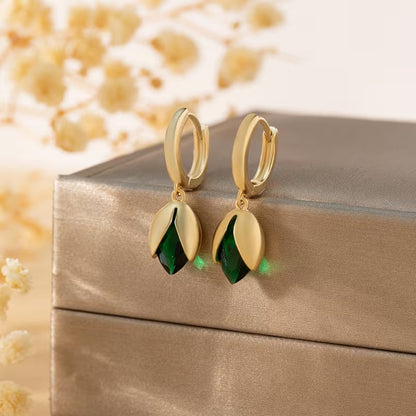 Green Teardrop Earrings