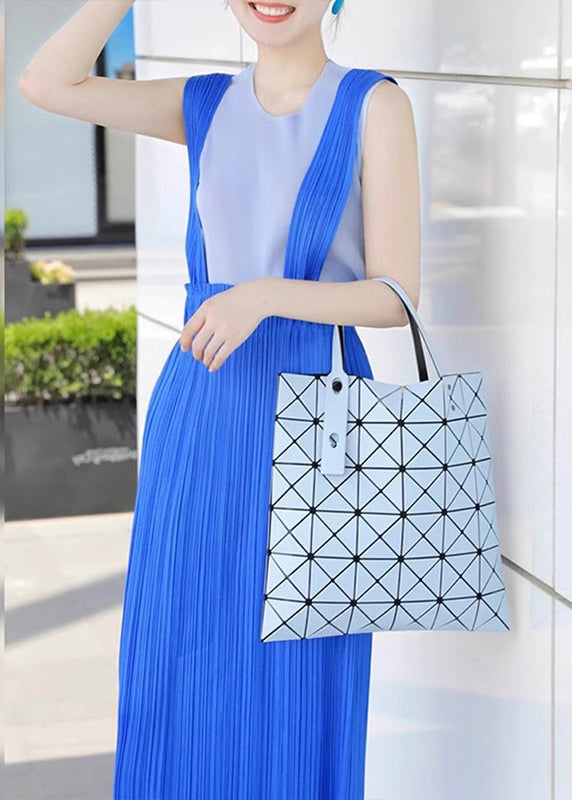 Blue Wrinkled Tank Top and Dress Set Summer