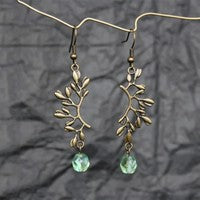 Dangling Green Stone Earrings
