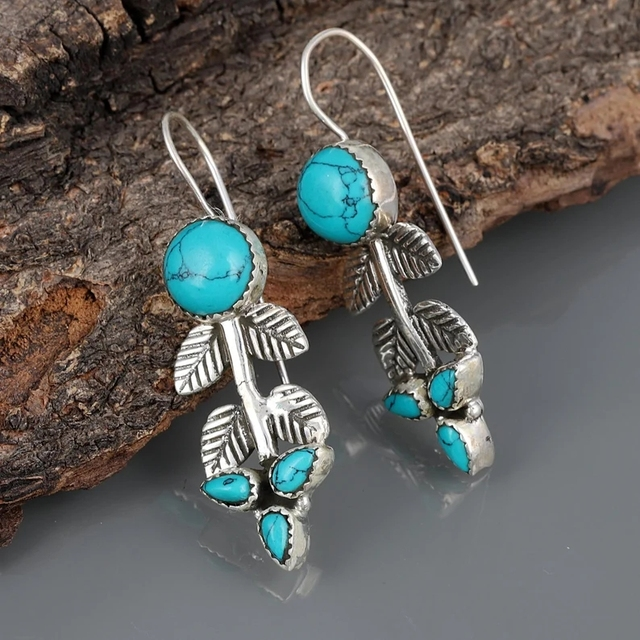 Silver Earrings With Turquoise Stone