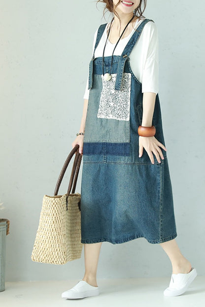 Lace Blue Denim Sundress Summer Clothes