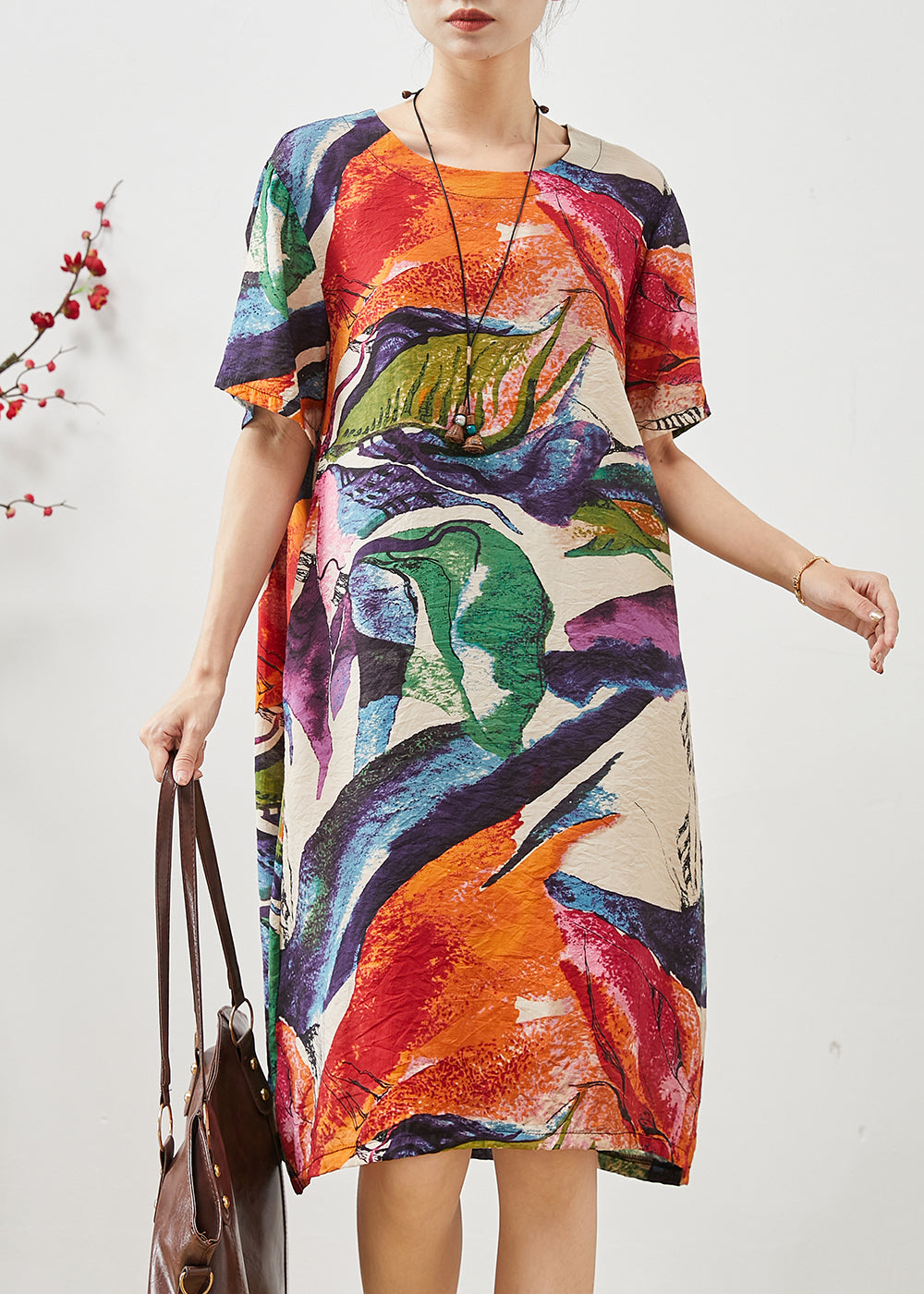 Oversized Original Design Print Cotton Dresses Summer