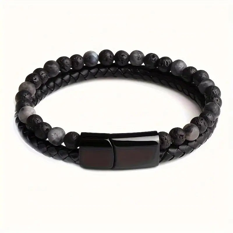 Luxurious Twofold Layer Faux Leather Bracelet