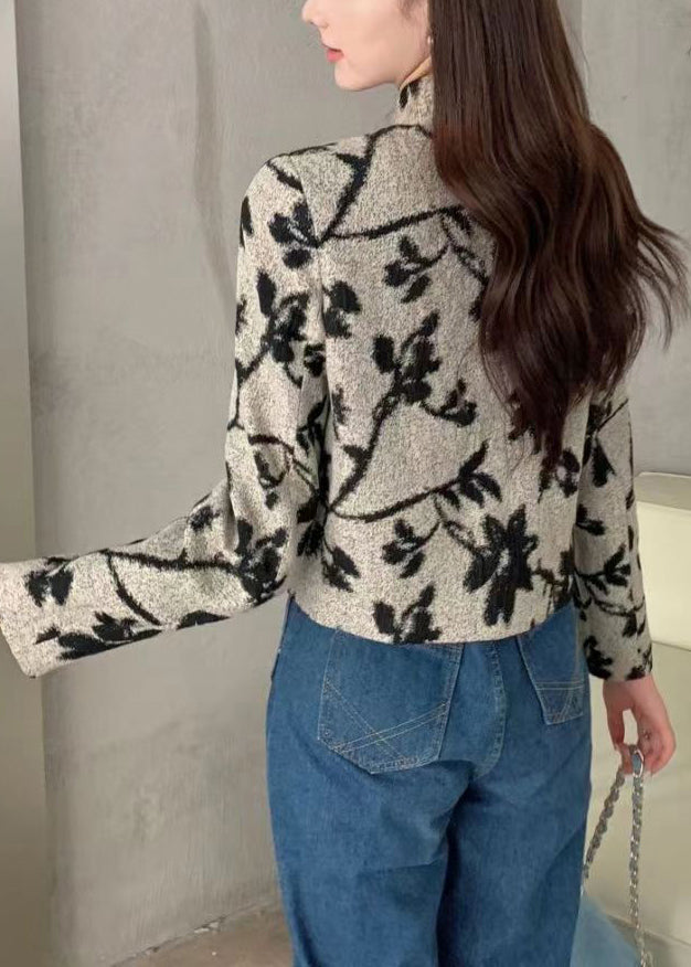 Stand Collar Chinese Button Cotton Short Coat Spring