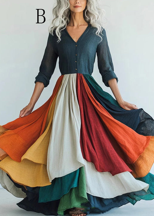 New Long Sleeved Exra Large Hem Print Dress