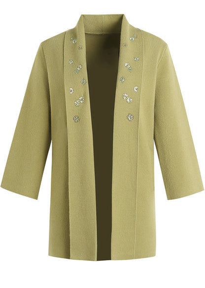 Red V Neck Embroidered Cotton Knit Cardigans Spring
