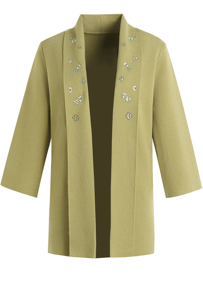 Red V Neck Embroidered Cotton Knit Cardigans Spring