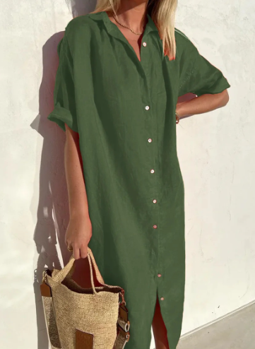 Summer Loose Cotton and Linen Dress