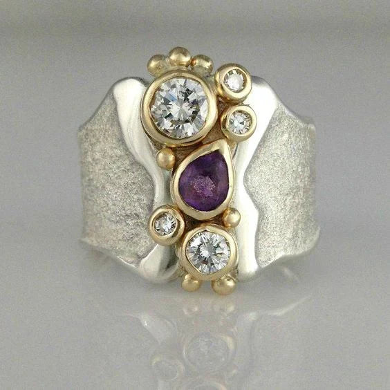 Exotic Silver Crystal Ring