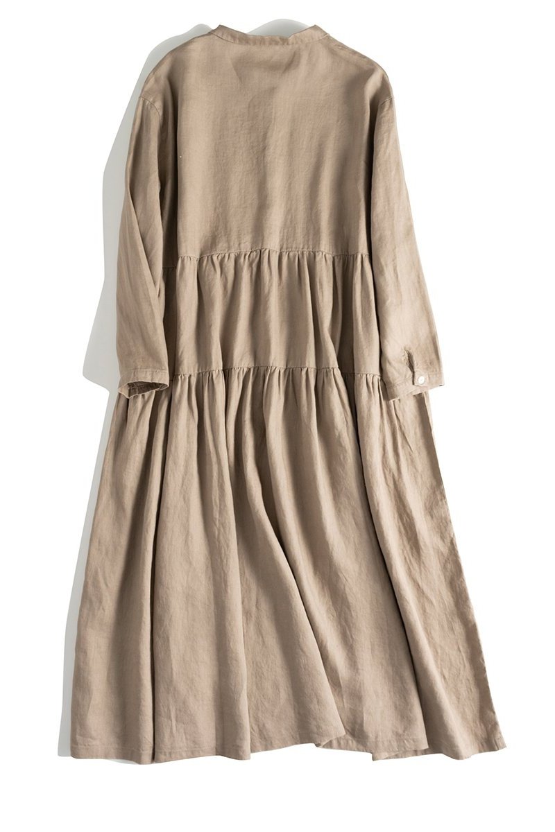 Organic Linen Long Sleeve Dress