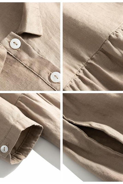 Organic Linen Long Sleeve Dress