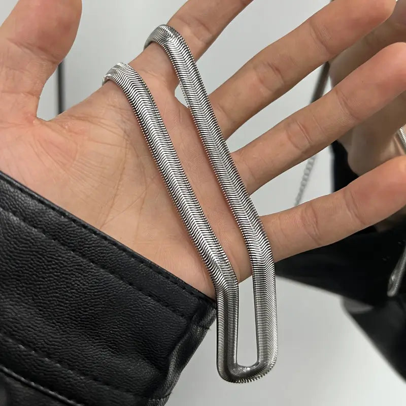 6mm Stainless Steel Snake Bone Necklace